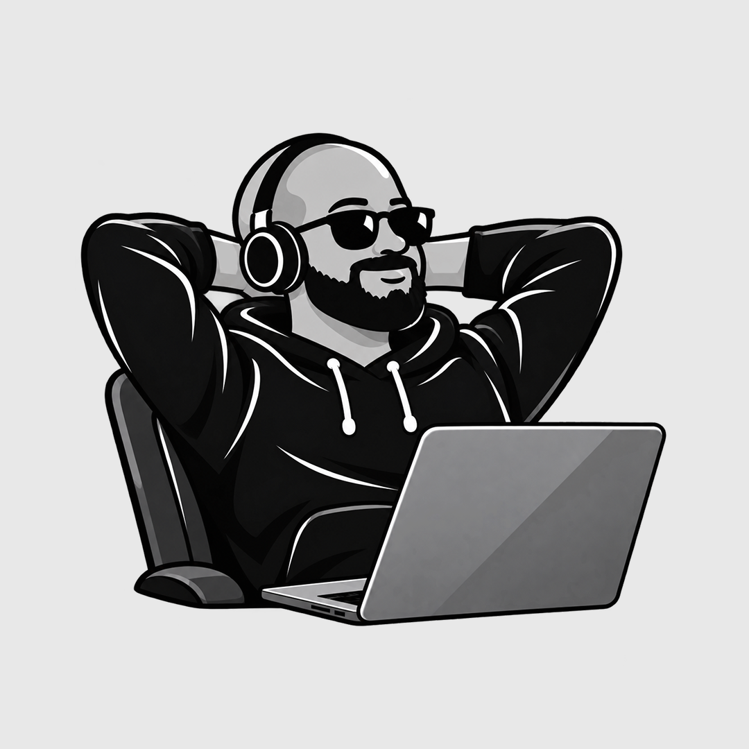 Avatar oficial da Skills de Bolso: creator de fones e óculos diante de um notebook